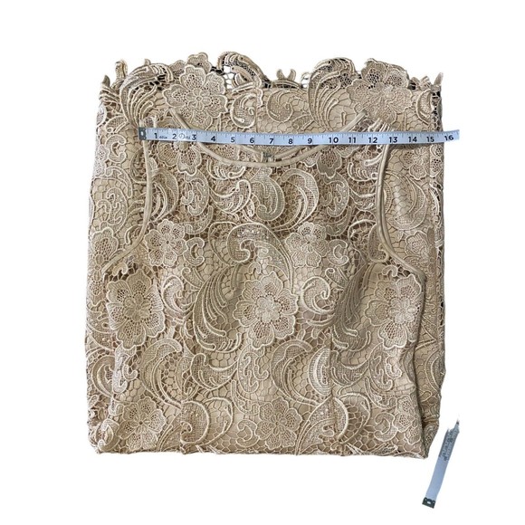 Adrianna Papell Womens Gold Champagne Lace Dress Size 6 - Picture 6 of 12